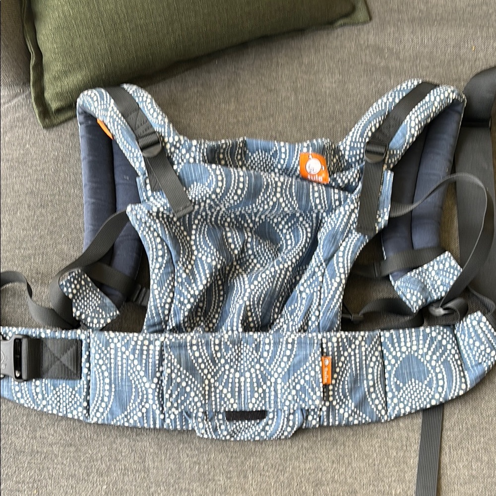 Tula Blue and White Ergonomic Bag with Modern Design